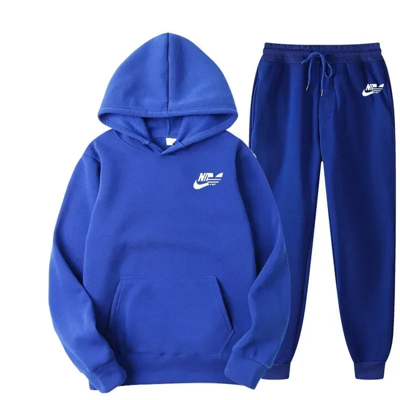 Men's Casual Two Piece Set Sweatshirts Streetwear Fashion Print Sports Suit Spring Autumn Unisex Comfortable Los Style