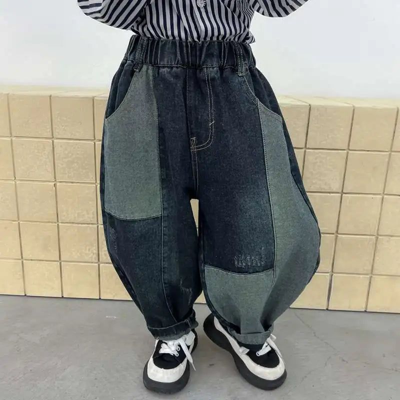 Boys Cool Denim Jeans Casual Long Pants Spring Autumn New Fashion Kids Trousers