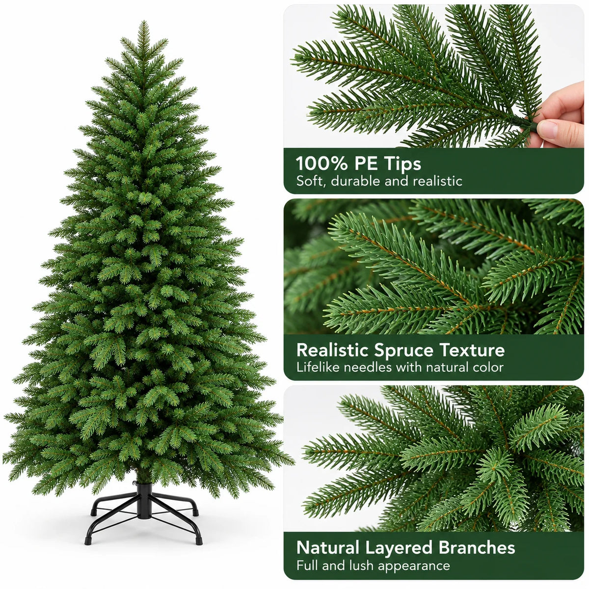 Luxuriöser künstlicher Fichten-Weihnachtsbaum (120cm - 300cm)