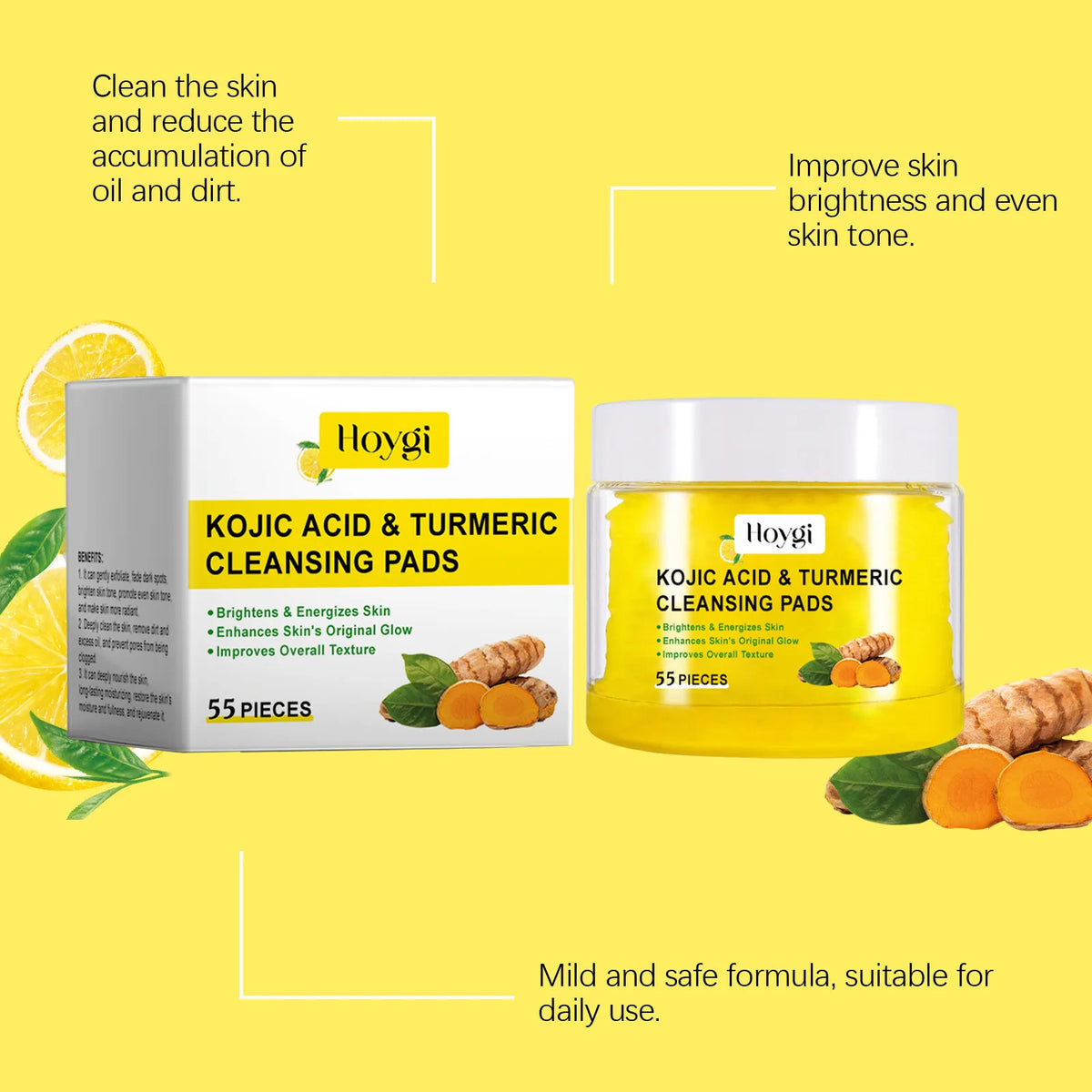 Turmeric Cleansing Pads Facial Exfoliating Makeup Removal Dead Skin Peeling Smooth Skin Shrink Pore Massage Face Washing Sponge