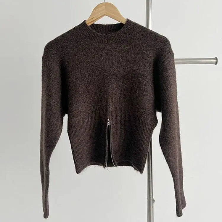 Waist Up Sweater for Women in Winter, with A High-end Feel and Slimming Effect, Paired with A Base Layer and A Short Knitted Top