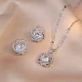 Stainless Steel Austrian Crystal Enamel Square Pendant Jewelry Sets Women African Costume Jewelry Maxi Necklace Earring Set