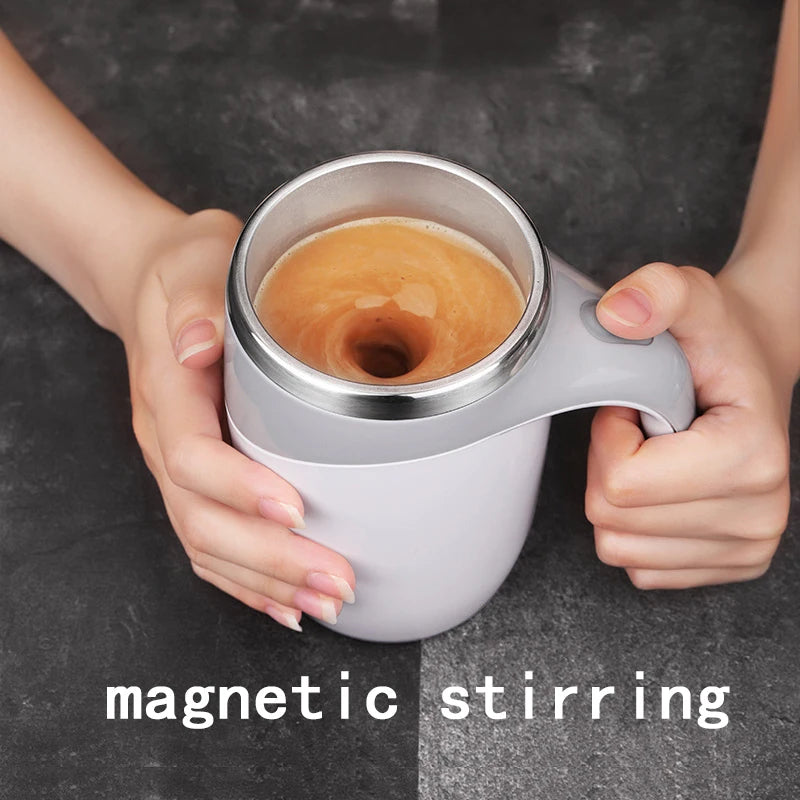 1pcs Automatic Self Stirring Magnetic Mug Stainless Steel Temperature Difference Coffee Mixing Cup Blender Mixer Thermal Cup