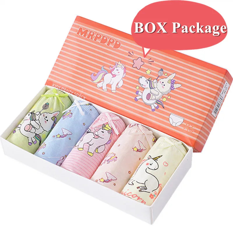 5 Pcs/Lot Cotton Girls Panties Cute Cat Cartoon Girls Underwear 3-13 Years Kids Underpants For Girl Child Panty Children Briefs
