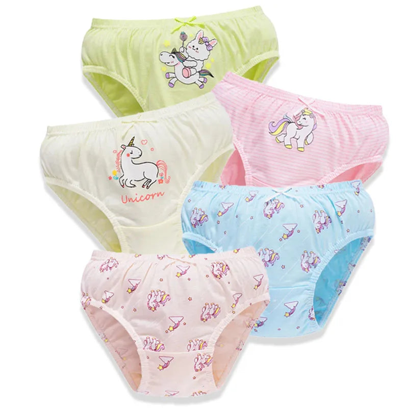 5 Pcs/Lot Cotton Girls Panties Cute Cat Cartoon Girls Underwear 3-13 Years Kids Underpants For Girl Child Panty Children Briefs