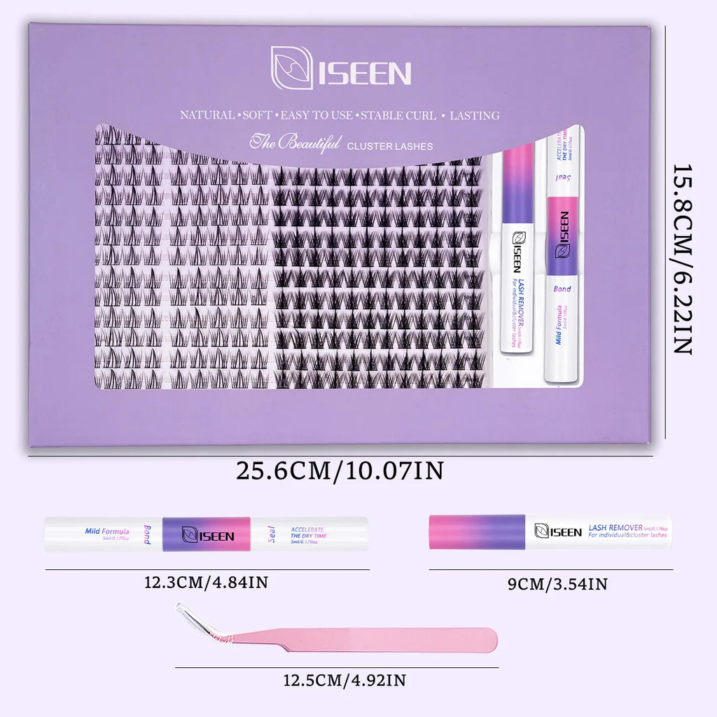 Lash Clusters Kit Eyelash Clusters Manga Fairy Individual Lashes Wispy Cluster Eyelash Extensions with Bond & Seal Lash Tweezer