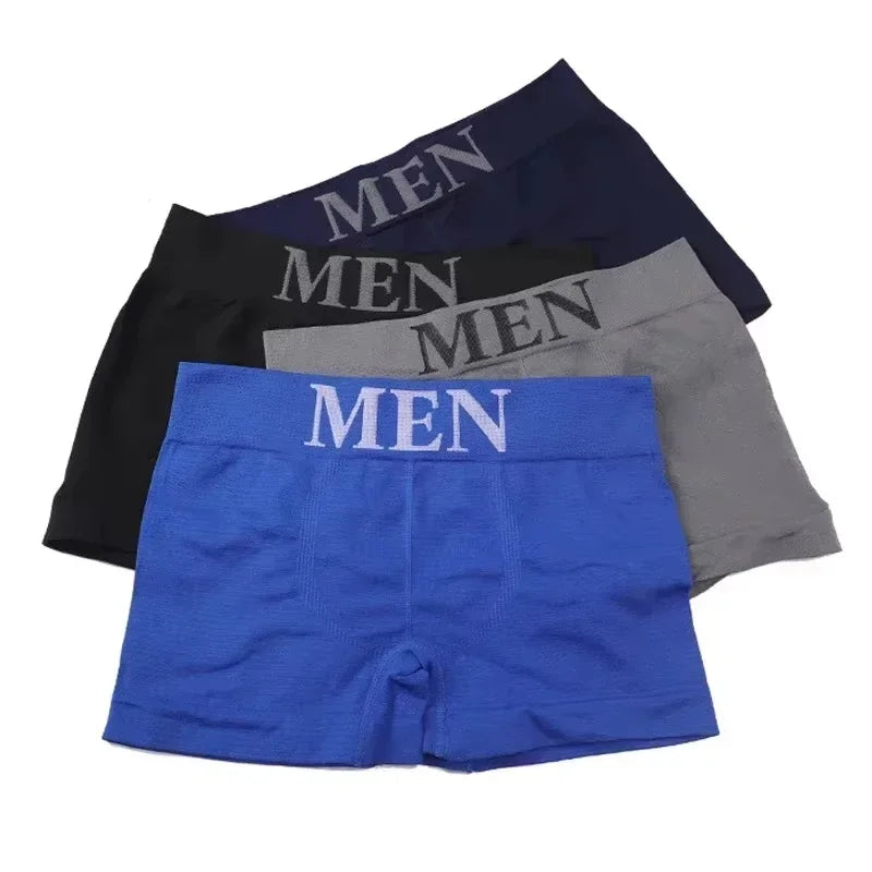 5 Pcs Men’s Boxer Briefs High Elastic Breathable Underwear Soft Cotton Stretch Shorts Comfortable Plain Color Panties