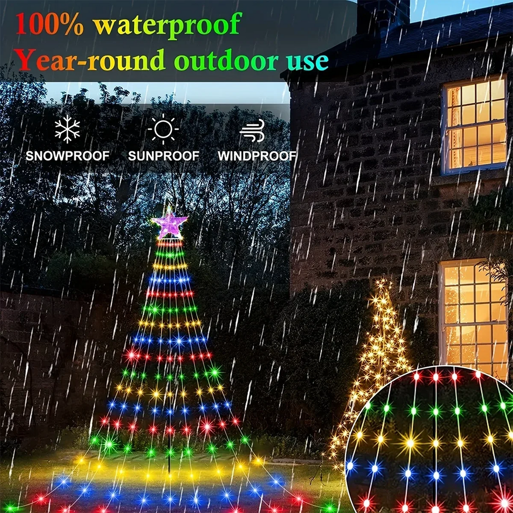 Christmas Decoration 2025 Solar Holiday Decoration Lights LED Christmas String Lights Outdoor Glowing Stars Christmas