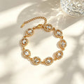 Fashion Luxurious Stainless Steel Zircon Rhinestone Wedding Jewelry Set for Women Elegant Charming Necklace Bracelet Earring Set
