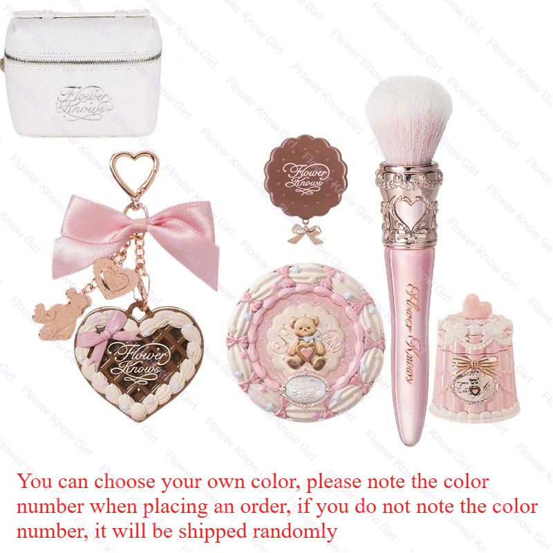 FLOWER KNOWS Sweet Treats Full Face Set Makeup Gift Set All In Shimmer Eye Shadow Palette Blush Powder Lip Jelly Gift Box