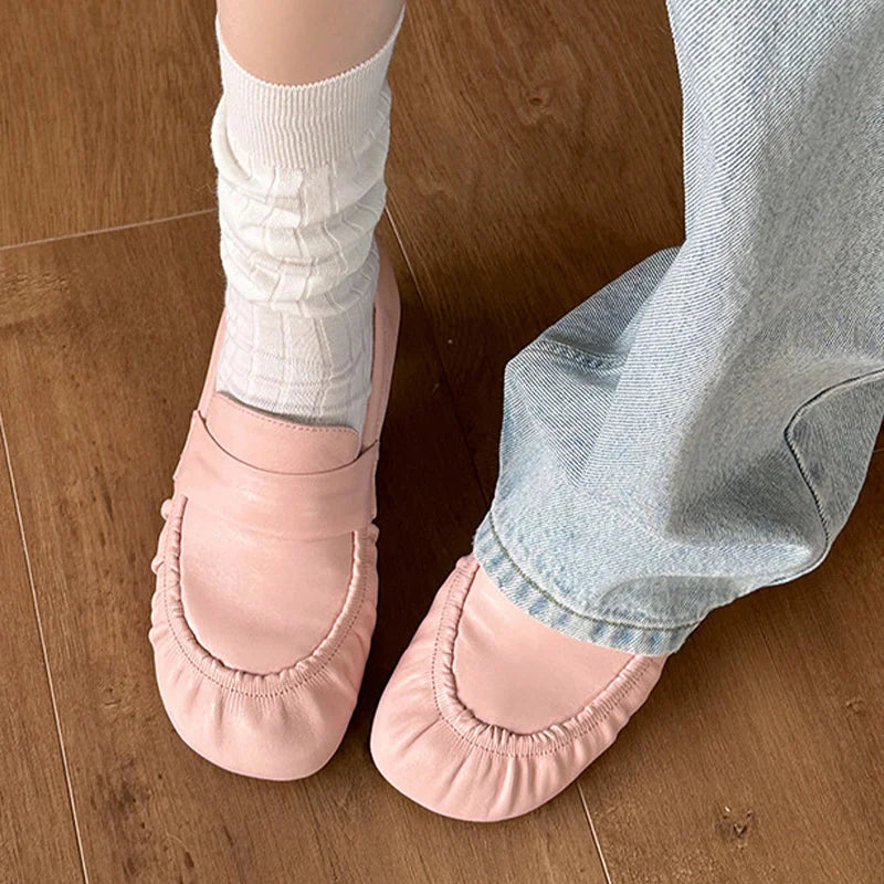 Loafers Shoes for Women Sexy High Heels Shoes Fashion Chunky Leather Shoes 2026 New Summer Pumps Dress Walking Mujer Zapatillas