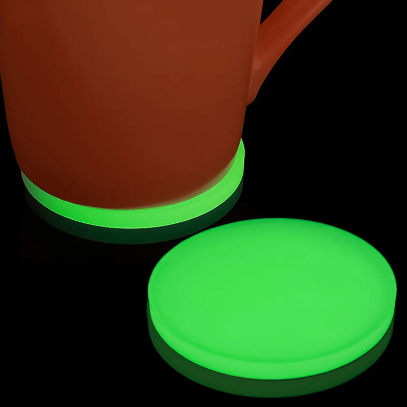 Car Luminous Coaster Universal Car Household Drink Bottle Water Cup Night Glowing Pads Holders Auto Interior Accessories 1/2Pcs