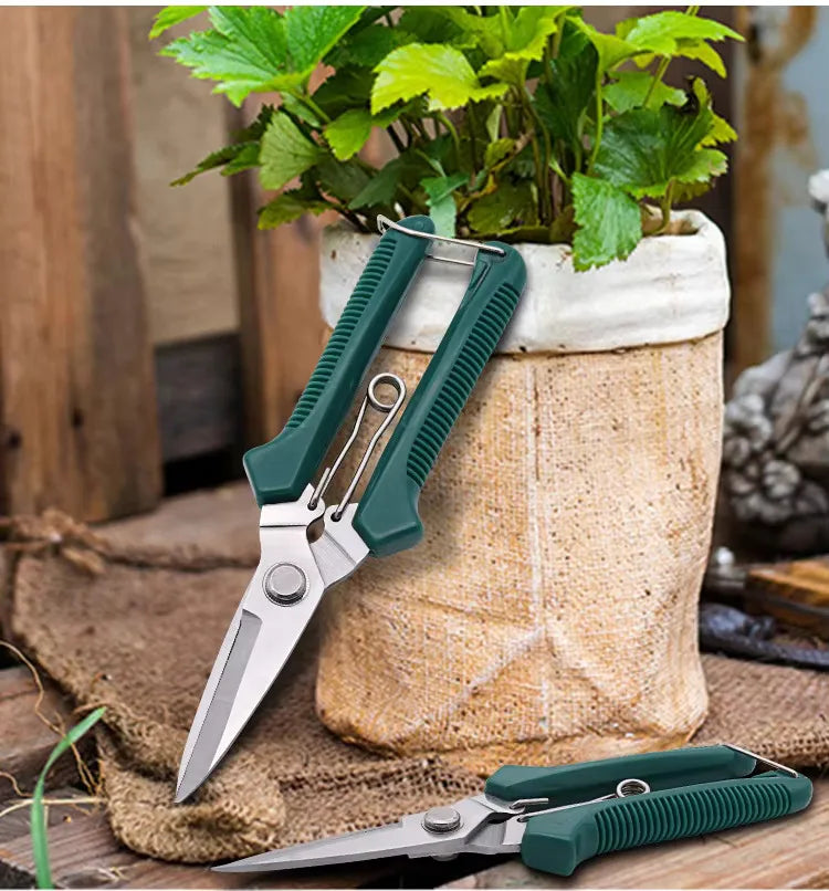 Profi Gartenschere mit geradem Kopf & Rutschfestem Griff