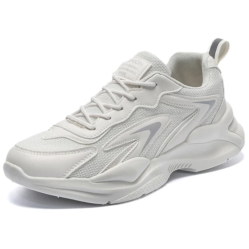 White Sneakers for Men Anti Slip Outdoor Men's Shoes New Breathable Mesh Trendy Versatile Thick Soled Sports Running Shoes