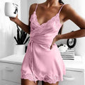 Women's Nightgown Summer Ladies Comfort sexy lingerie Sleepwear Silk Satin Lace Mini pajama sets sexy adult Dress Nightdress