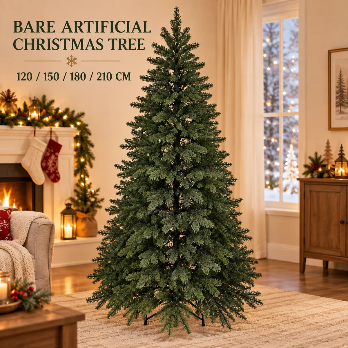 Artificial Christmas Tree 100%PE Encryption High Grade Large Green Christmas Tree 120cm-210cm Family Party Christmas Decorations