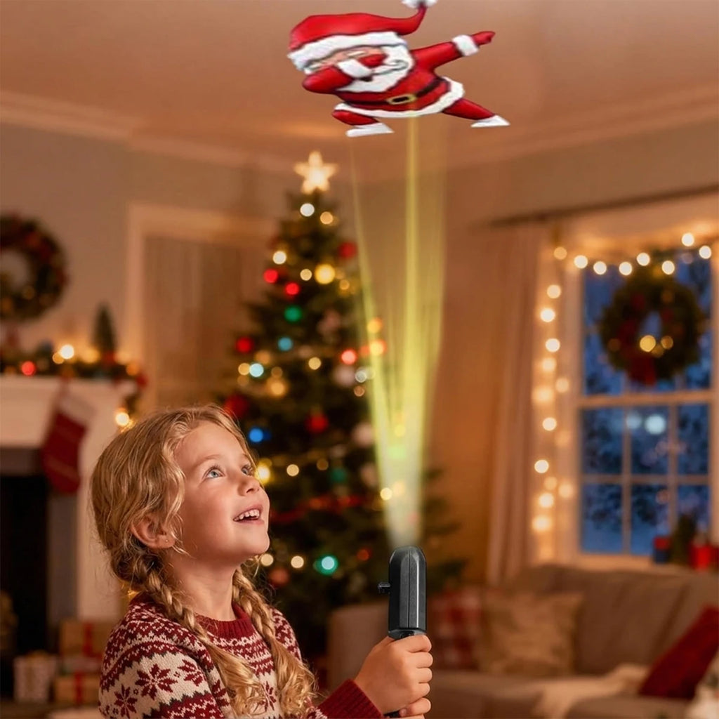 Christmas Projector Light Flexible Xmas Snow Santa Pattern Projection Lamp for Car Bedroom Party Holiday Decoration 4/6/10‑Pack