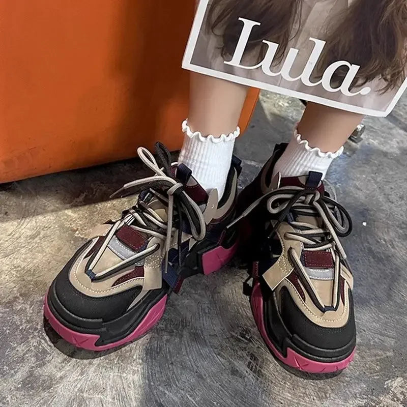 Sneakers Woman Footwear High on Platform Athletic Sports Spring Autumn Shoes for Women Trends 2025 Deals Korean New Casual Light