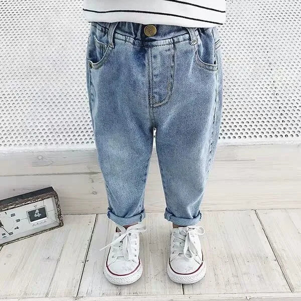 0-6 Year Old Boys Jeans Infant Set Children Girls Denim Ripped Jeans Korean Fashion Kids Trousers Toddler Casual Loose Pants