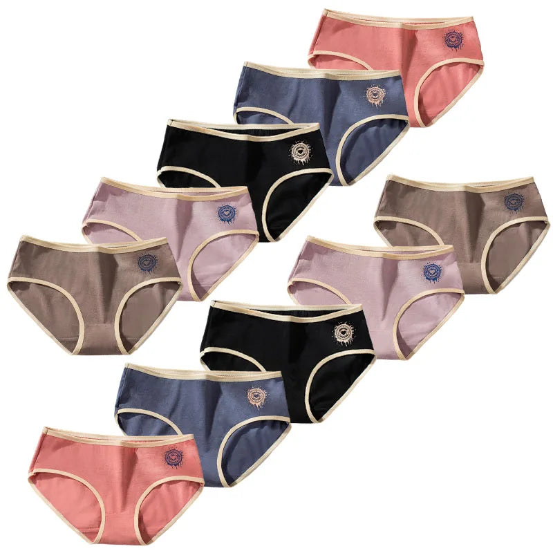 10-Piece Girls Panties Cotton Solid Fashion Adolescent Children Underwear Schoolgirl Knickers Breathable Teenager Girls Briefs