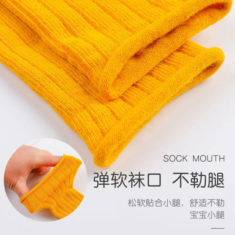 5 Pairs/Lot Baby Socks Spring Autumn Pure Cotton Floor Socks Non-Slip Non-Tightening High Tube Newborn Unisex Baby Socks