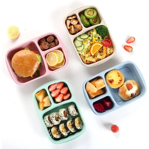1 Bento Box Lunch Box for Kids and Adults Reusable Food Storage Container 3 Compartment Lunch Box for School Work and Travel