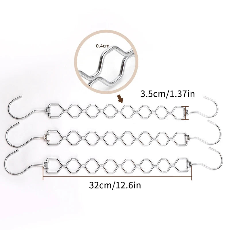 2Pcs Space Saving Hangers For Clothes Magic Collapsible Clothes Space Saver Metal Hanger Organizer With 360 Swivel Hook-New