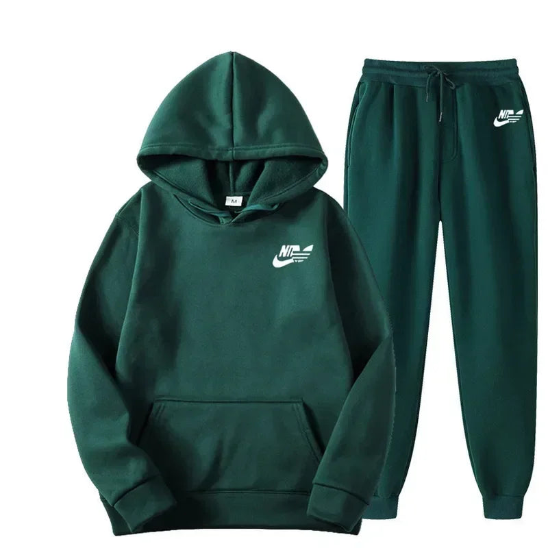 Men's Casual Two Piece Set Sweatshirts Streetwear Fashion Print Sports Suit Spring Autumn Unisex Comfortable Los Style