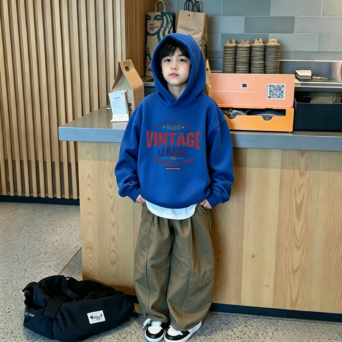 Kids' Hoodies – Retro Multicolor Letter-Themed Long-Sleeve Sweatshirts – Trendy Streetwear for Boys and Girls