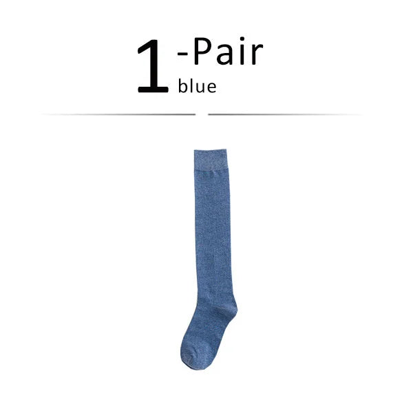 Long Socks Women Stockings Organic Cotton Solid Warm Thigh High Ladies Girls Street Fashion Young Casual Knee Socks Harajuku