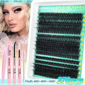 Manga Lash Clusters Kit 60D 80D 100D Individual Eyelash Extensions 8-16mm D Curl Natural Cat Eye Dramatic Lashes DIY