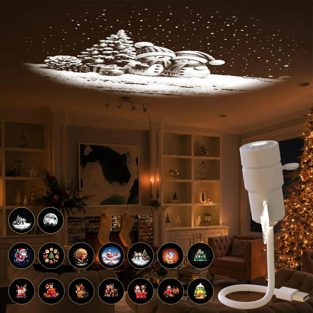Christmas Projector Lights Indoor USB Powered Plug And Play Galaxy Light Festive Lamp Projector Home Decor For Kids Adults Home