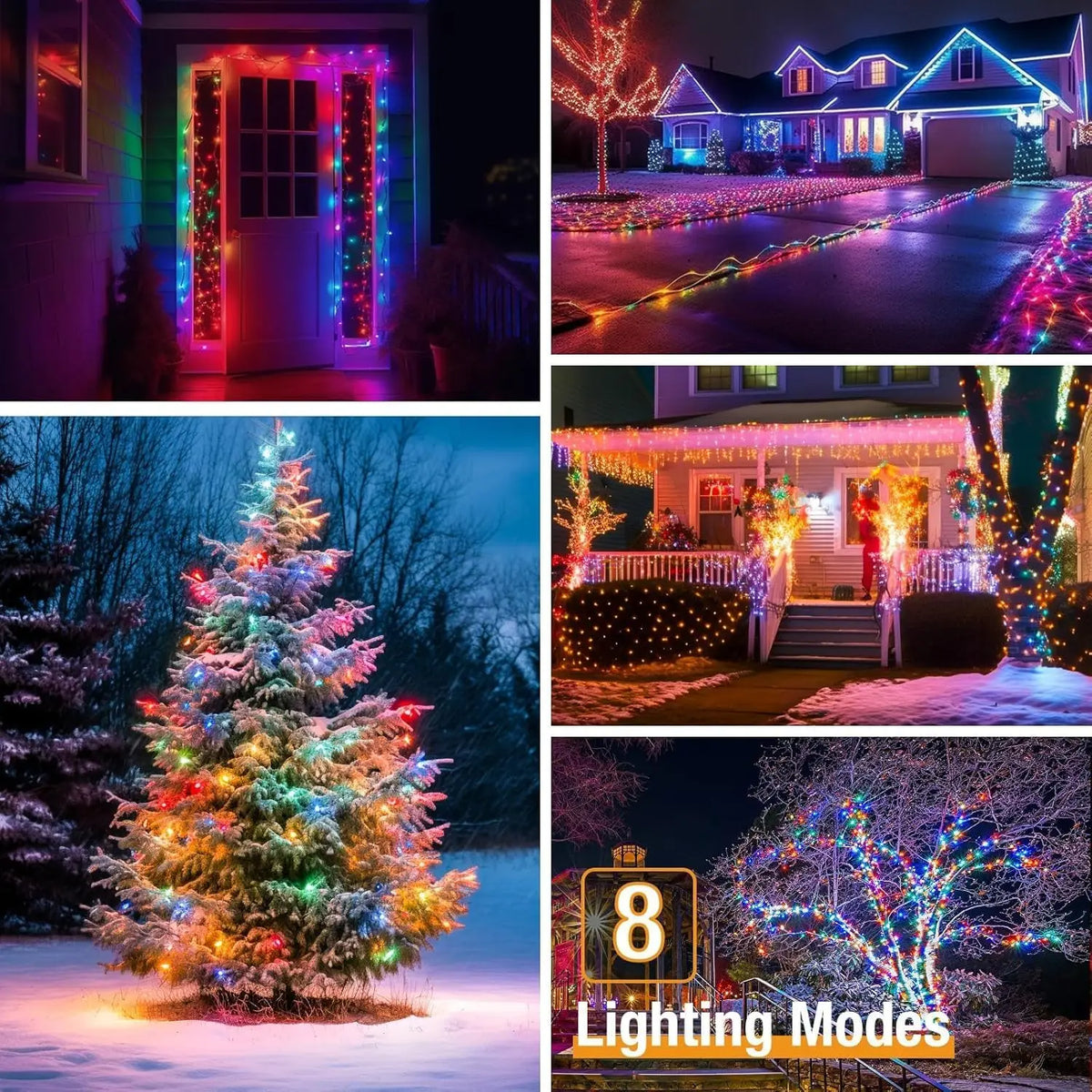 Christmas Outdoor Solar String Lights LED Flashing Fairy Lights DIY Shape Design Garden Decor Lights for Yard Tree Xmas Party