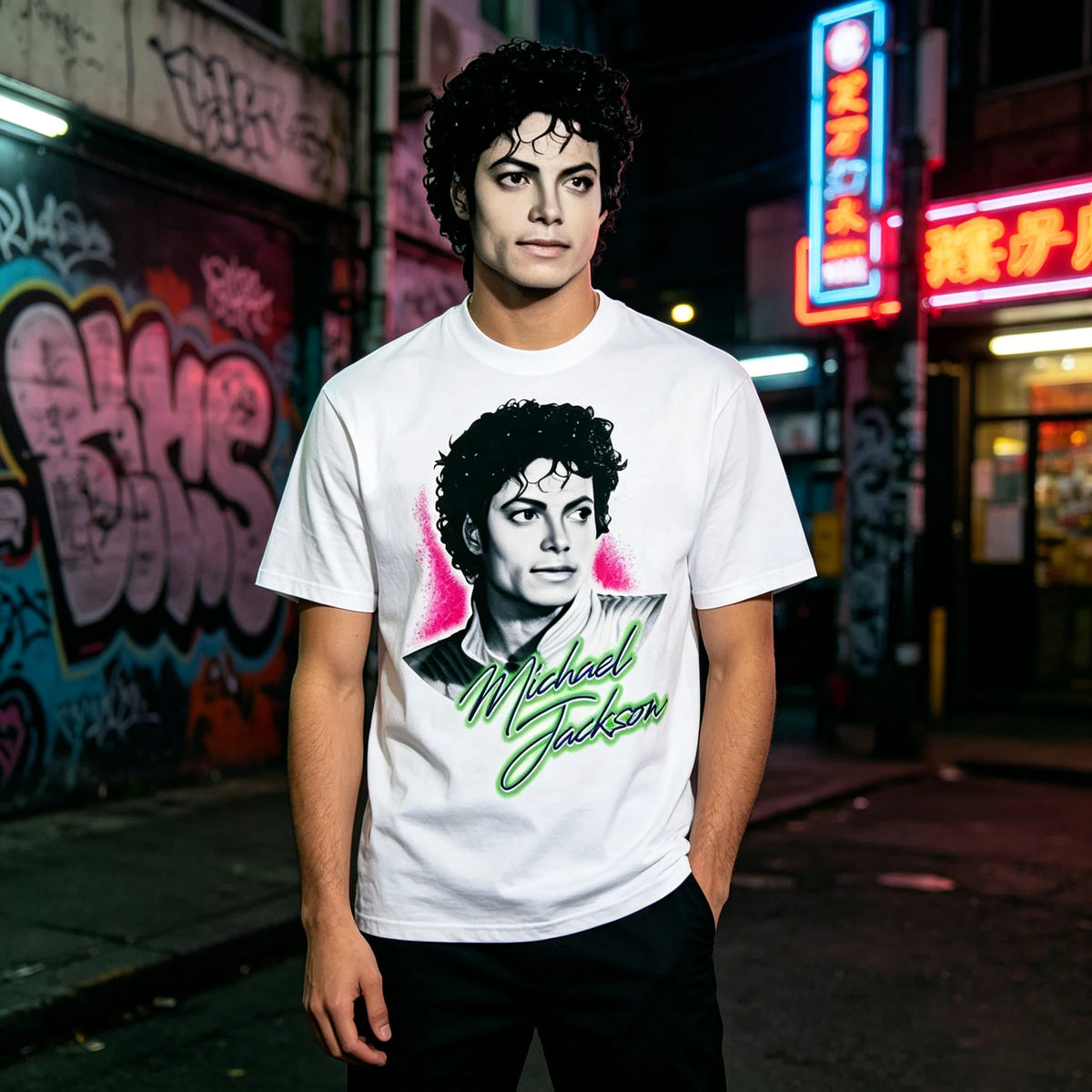 Kids Michael Jackson T-Shirt - Multiple Sizes Available Streetwear Casual Top with Innocent Portrait Design for Boys And Girls