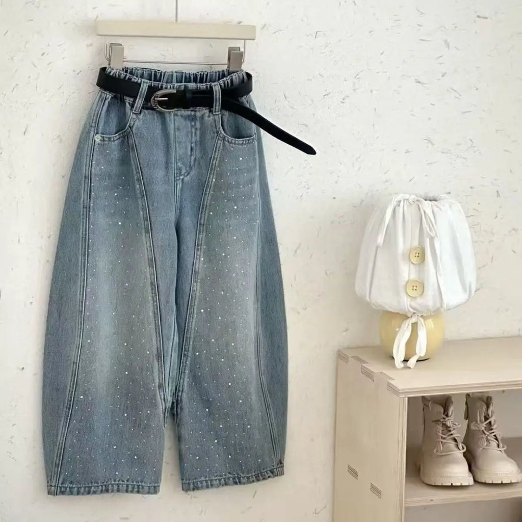 Kids Loose Fit Denim Pants – Street Style Straight Leg Jeans for Boys Girls, Spring Autumn Casual Trousers