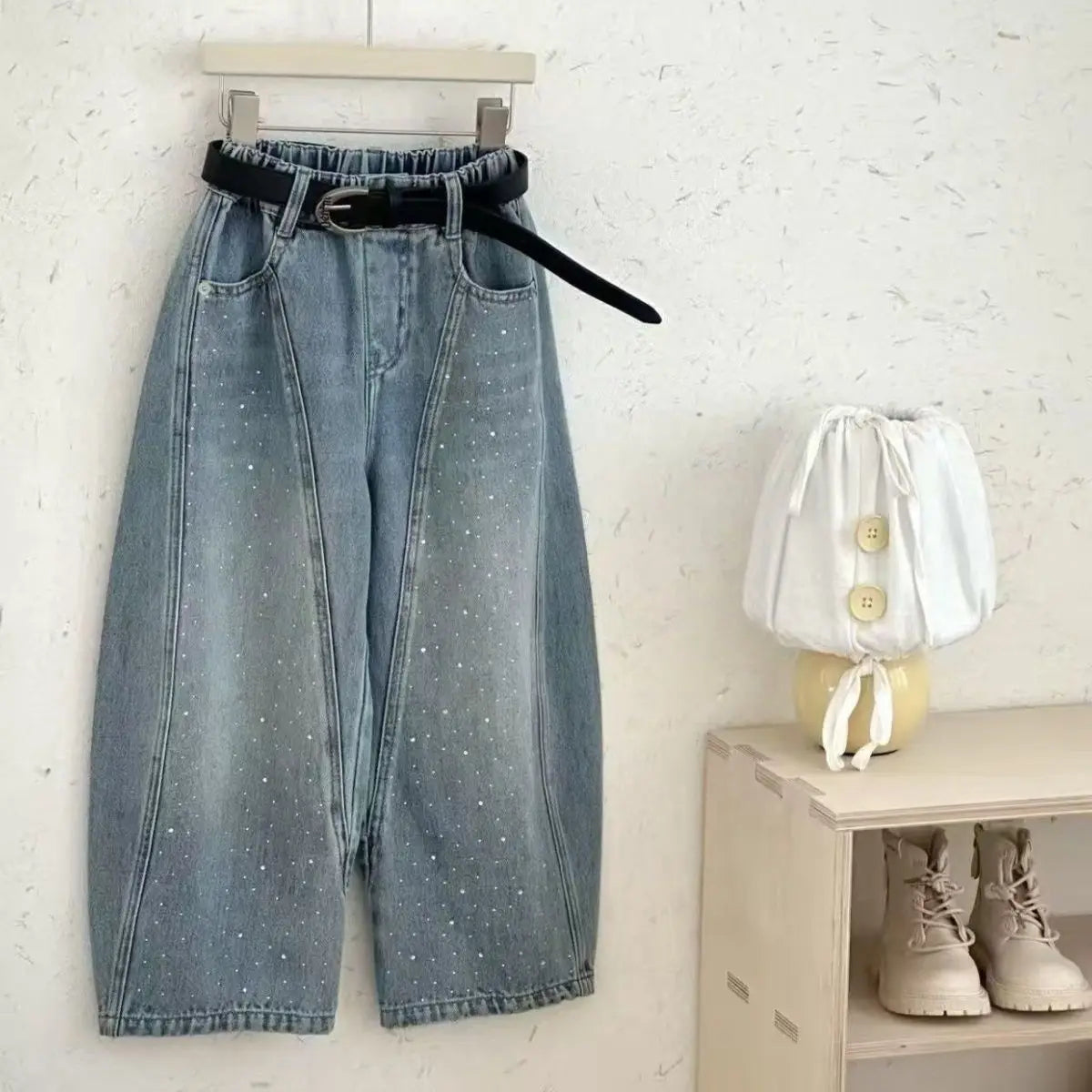 Kids Loose Fit Denim Pants – Street Style Straight Leg Jeans for Boys Girls, Spring Autumn Casual Trousers
