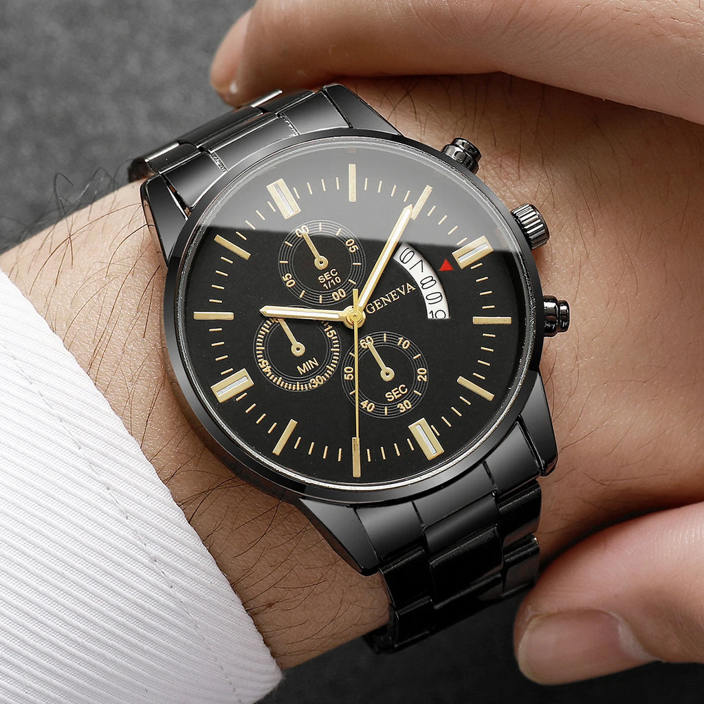 Luxury Men Business Watches Fashion Calendar Quartz Watch for Man Clock Relogio Masculino（Without Box）