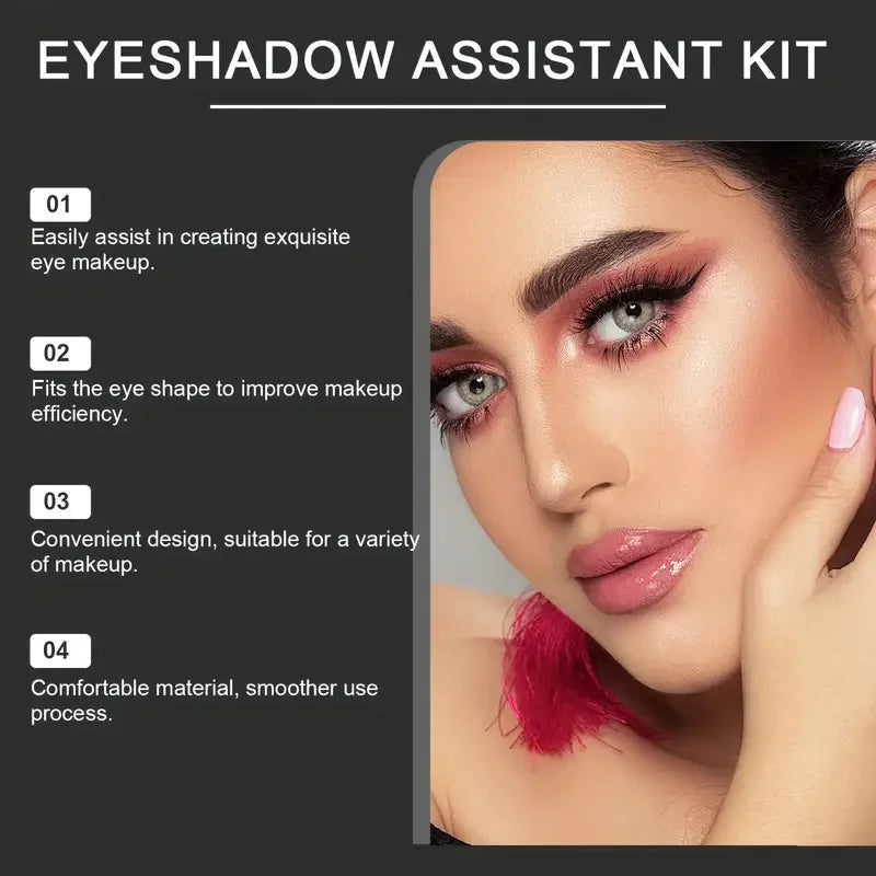 3-Piece Eye Makeup Kit - Eyeshadow Brushes & Molds, Quick Templates for Beginners, Easy Professional Look Anytime