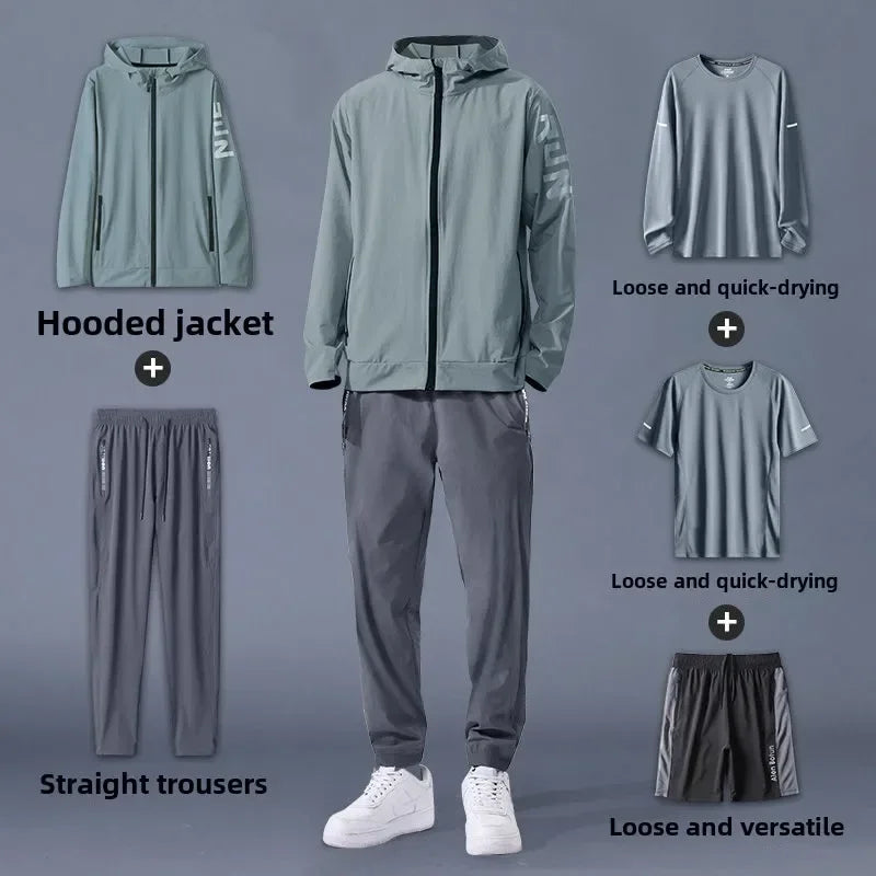 Men's Sportswear Set - Loose - Fit, Quick - Dry, Ideal for Fitness, Running, Gym & Outdoor Training