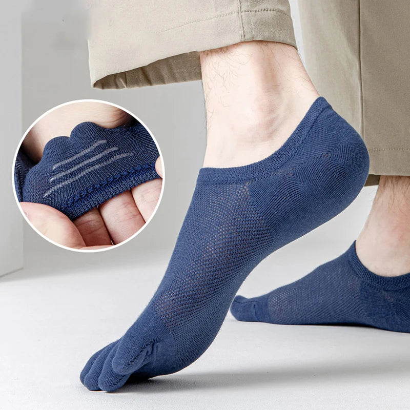 3 Pairs/lot Men's Socks Breathable Sweat Novelty Toe Socks Fashion Casual Breathable Finger Boat Sock High Quality Sox for Male