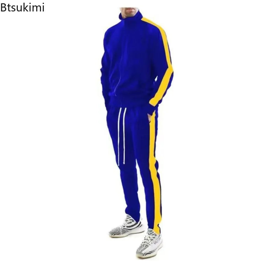 New Men's Tracksuit Men Hooded 2 Piece Set Autumn Winter Youth Trendy Streetwear Casual Sports Sweat Outfit Fashion Men Clothing