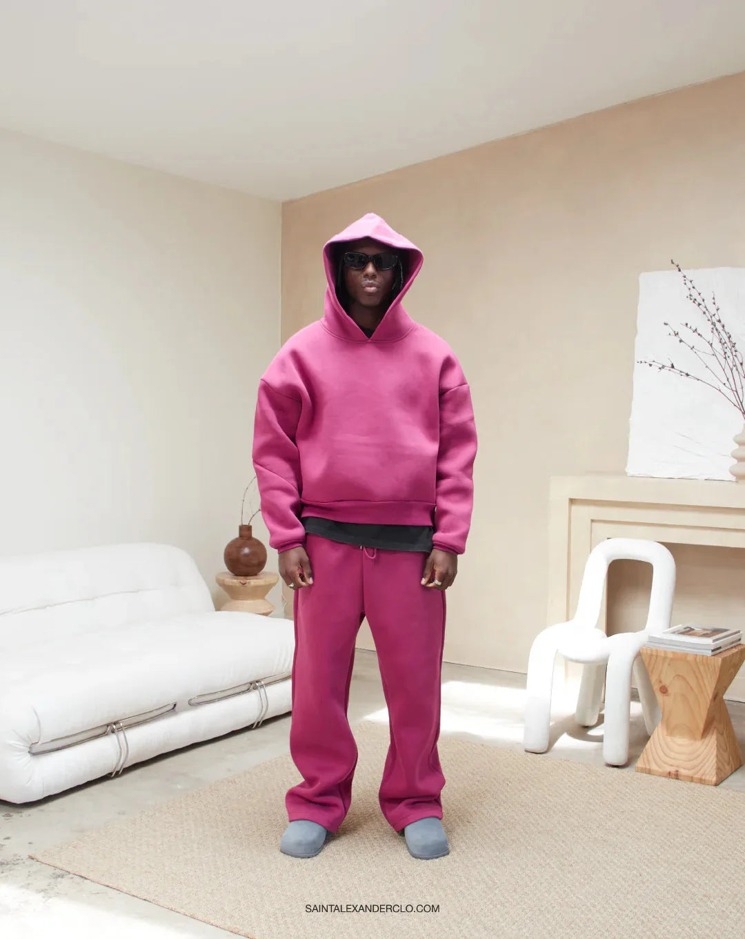 Men's New Sportswear Set Trendy 2-Piece Hoodie & Pants Outdoor Basketball Casual Simple Couple Fashion Solid Color Loose