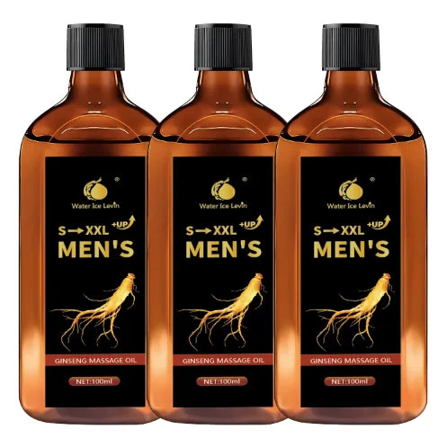 S-XXL +UP Men's Ginseng Massage Oil with Shea Butter - Hydrates & Firms Skin, Boosts Moisture