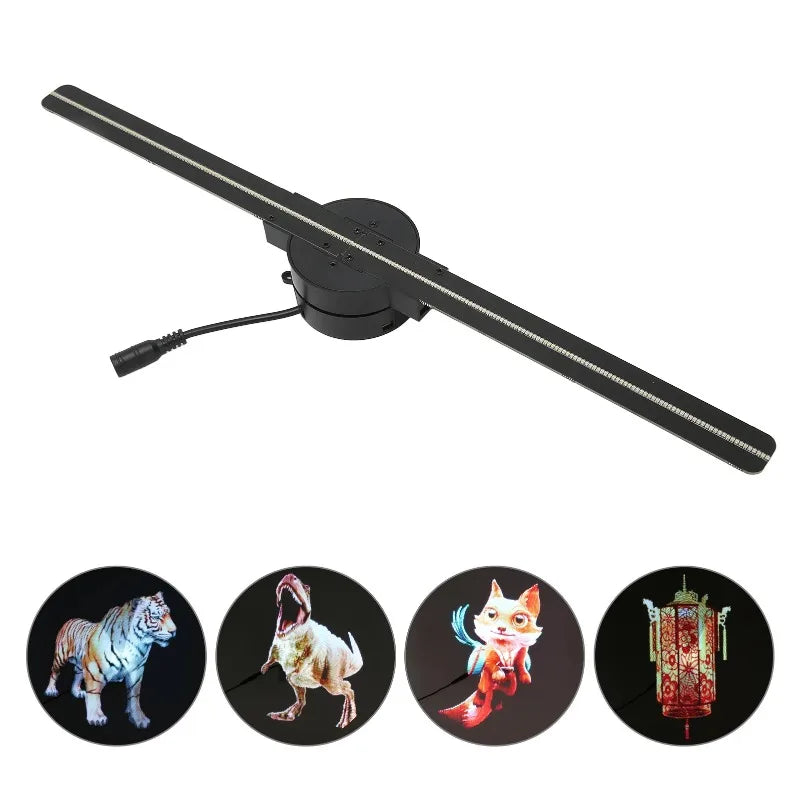 3D Holographic Projection Fan 42cm Portable Advertising Machine Suspended Aerial Photography Stereoscopic Fan Screen Promotion