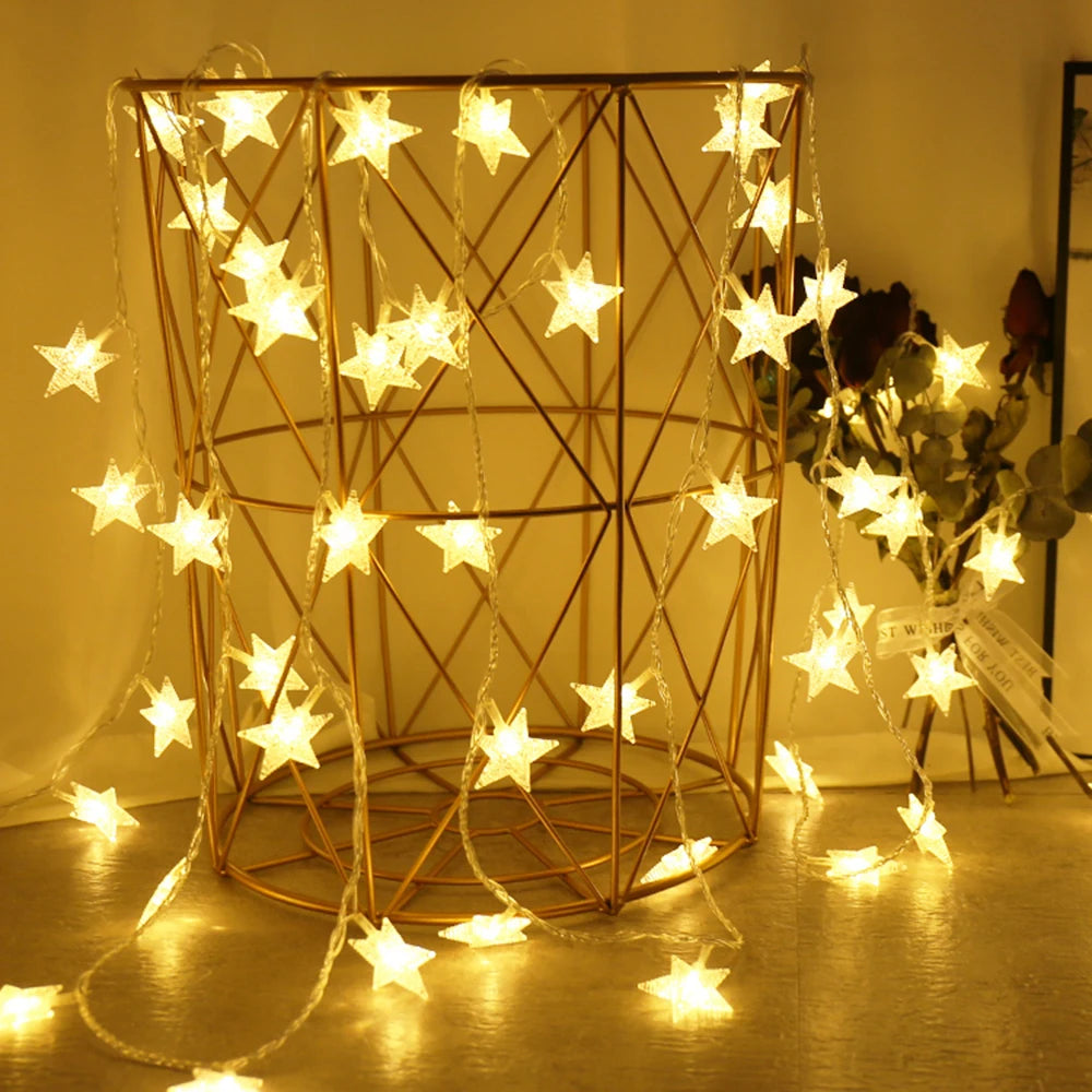 LED-Sternen-Lichterkette – Romantische Weihnachtsdekoration
