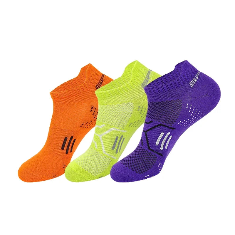 3Pairs/Lot Running Socks Men Woman Basketball Breathable Anti Slip Sport Fitness Cycling Walking Cotton Athletic No Sweat Sock