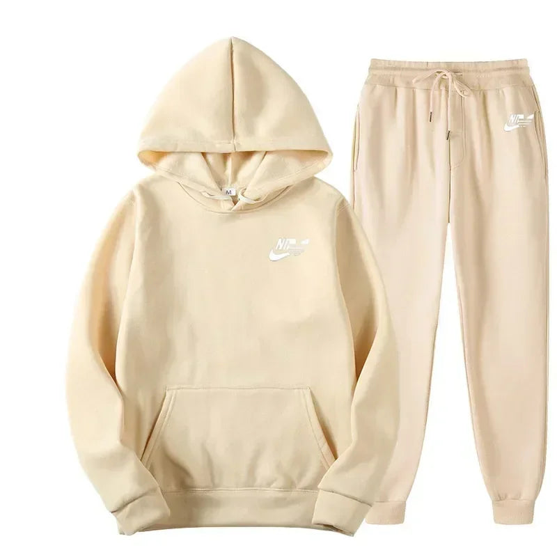 Men's Casual Two Piece Set Sweatshirts Streetwear Fashion Print Sports Suit Spring Autumn Unisex Comfortable Los Style