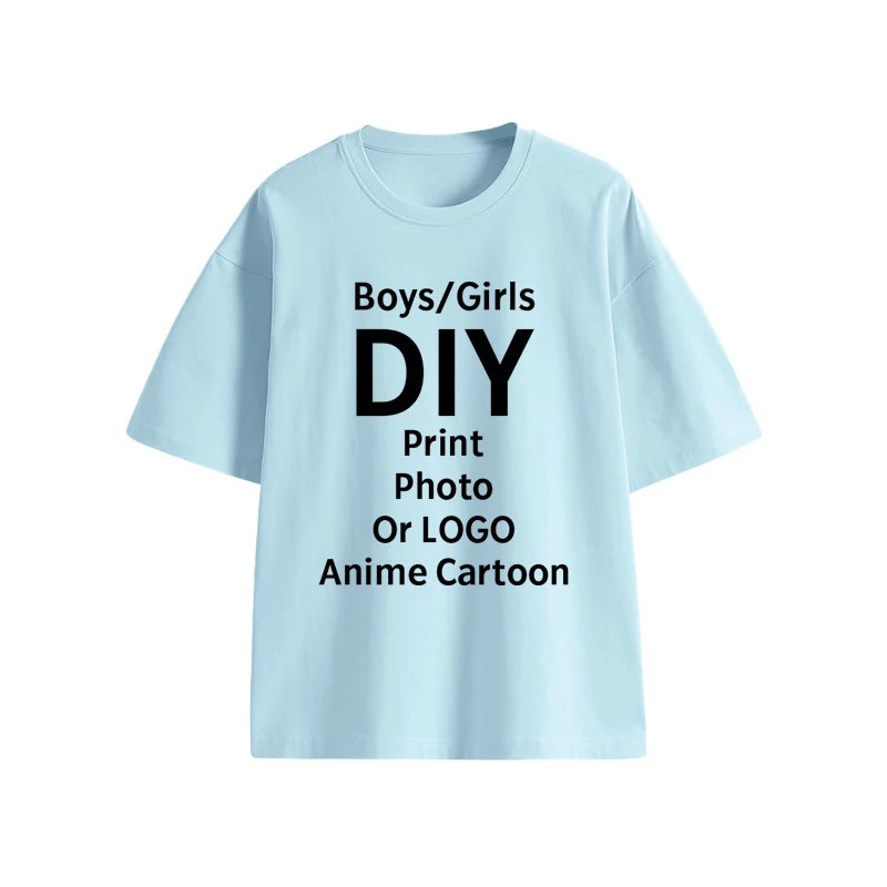Kids Clothes Customized T Shirts for Boys Girls 100%Cotton Short-sleeve Shirt Tees Tops Personalized Team Logo Graphic T-Shirt