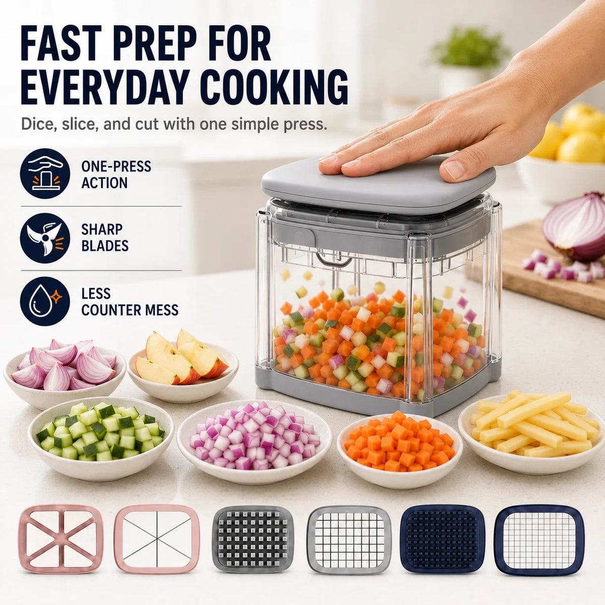 👉 Multifunktionaler Gemüseschneider 4-in-1