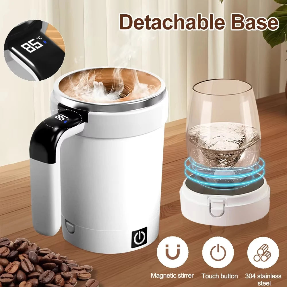 Tragbare Edelstahl-Kaffeetasse mit abnehmbarer Magnet-Rührfunktion